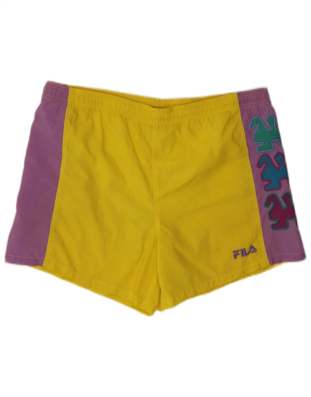 Pantaloncini da bagno grafici da uomo FILA IT 50 Large Yellow Colourblock