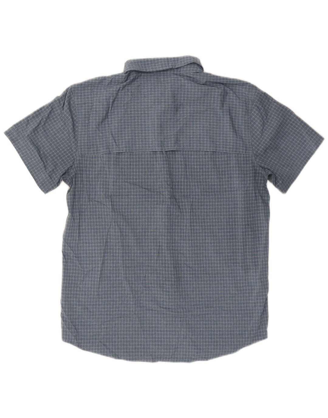 PRANA Camicia a maniche corte da uomo a quadri blu medio