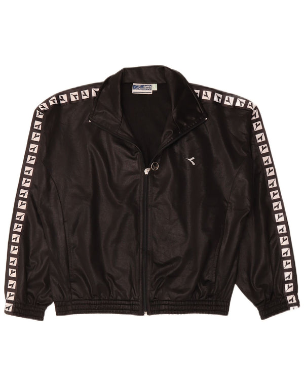 Tuta intera DIADORA da donna con grafica oversize UK 10 piccola nera