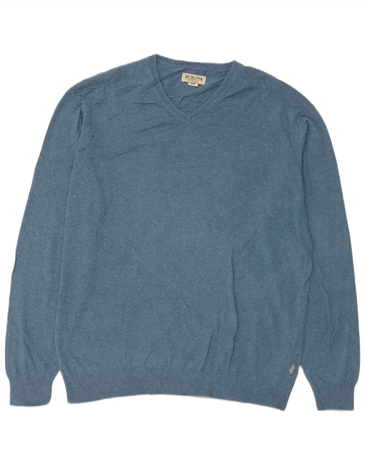 Maglione da uomo con scollo a V Marlboro Classics 3XL cotone blu