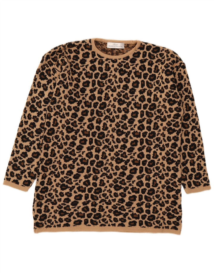 Maglione maglione girocollo da donna Marks & Spencer UK 14 grande marrone