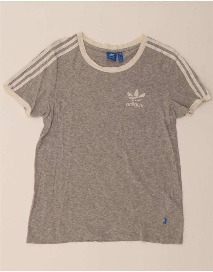 ADIDAS Womens T-Shirt Top UK 8 Small Grey Cotton Vintage Adidas and Second-Hand Adidas from Messina Hembry 