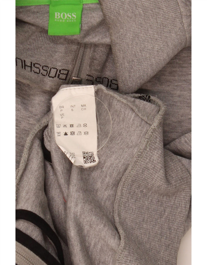 Giacca da ginnastica da uomo Hugo Boss piccola in cotone a righe grigie