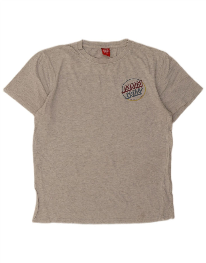 T-shirt grafica da uomo Santa Cruz Top in cotone grigio medio