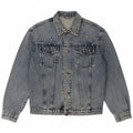 VINTAGE Womens Oversized Denim Jacket UK 20 2XL Blue Cotton