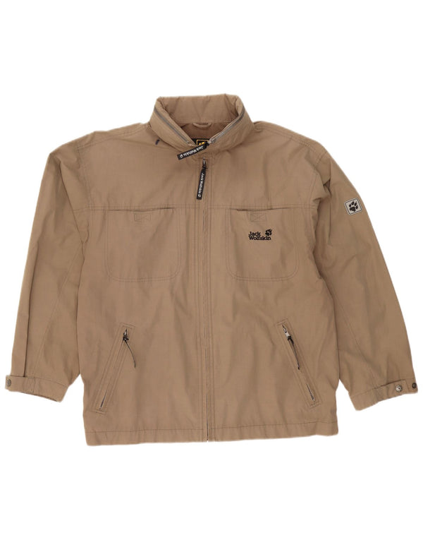 JACK WOLFSKIN Giacca utilitaria da uomo con cappuccio UK 40/42 Large Marrone Poliestere