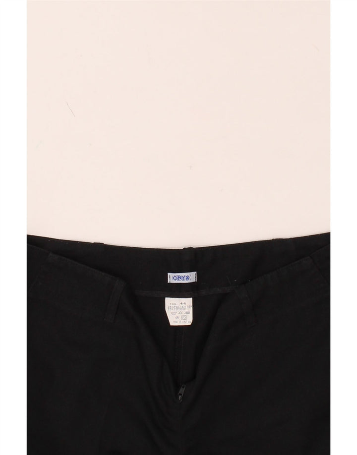 ONYX Womens Straight Chino Trousers IT 44 Medium W32 L30 Black Polyester Vintage Onyx and Second-Hand Onyx from Messina Hembry 