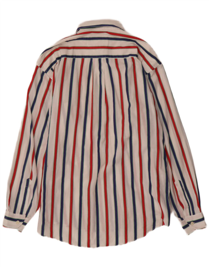 Camicia da uomo VINTAGE taglia 16 1/2 42 grande cotone a righe multicolori