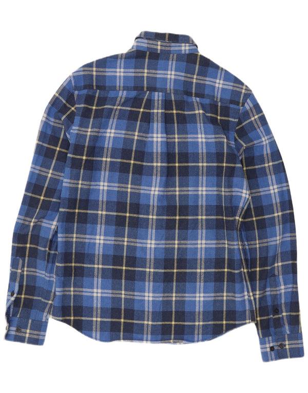 Penguin Camicia da uomo in flanella slim fit Heritage, cotone a quadri blu medio