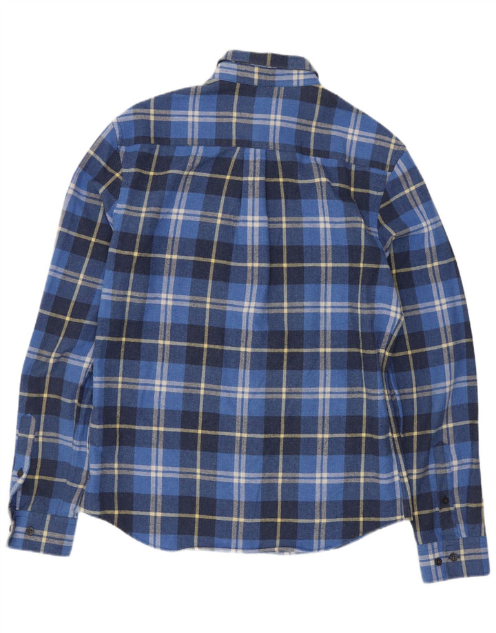 Penguin Camicia da uomo in flanella slim fit Heritage, cotone a quadri blu medio