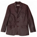 Giacca blazer in pelle da uomo a 3 bottoni Ben Sherman UK 38 Marrone medio