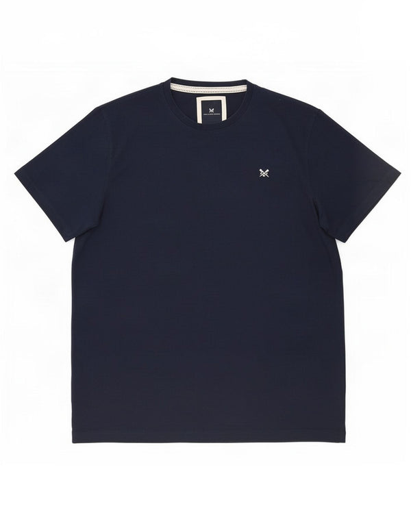Crew Clothing T-shirt da uomo Top 2XL in cotone blu navy
