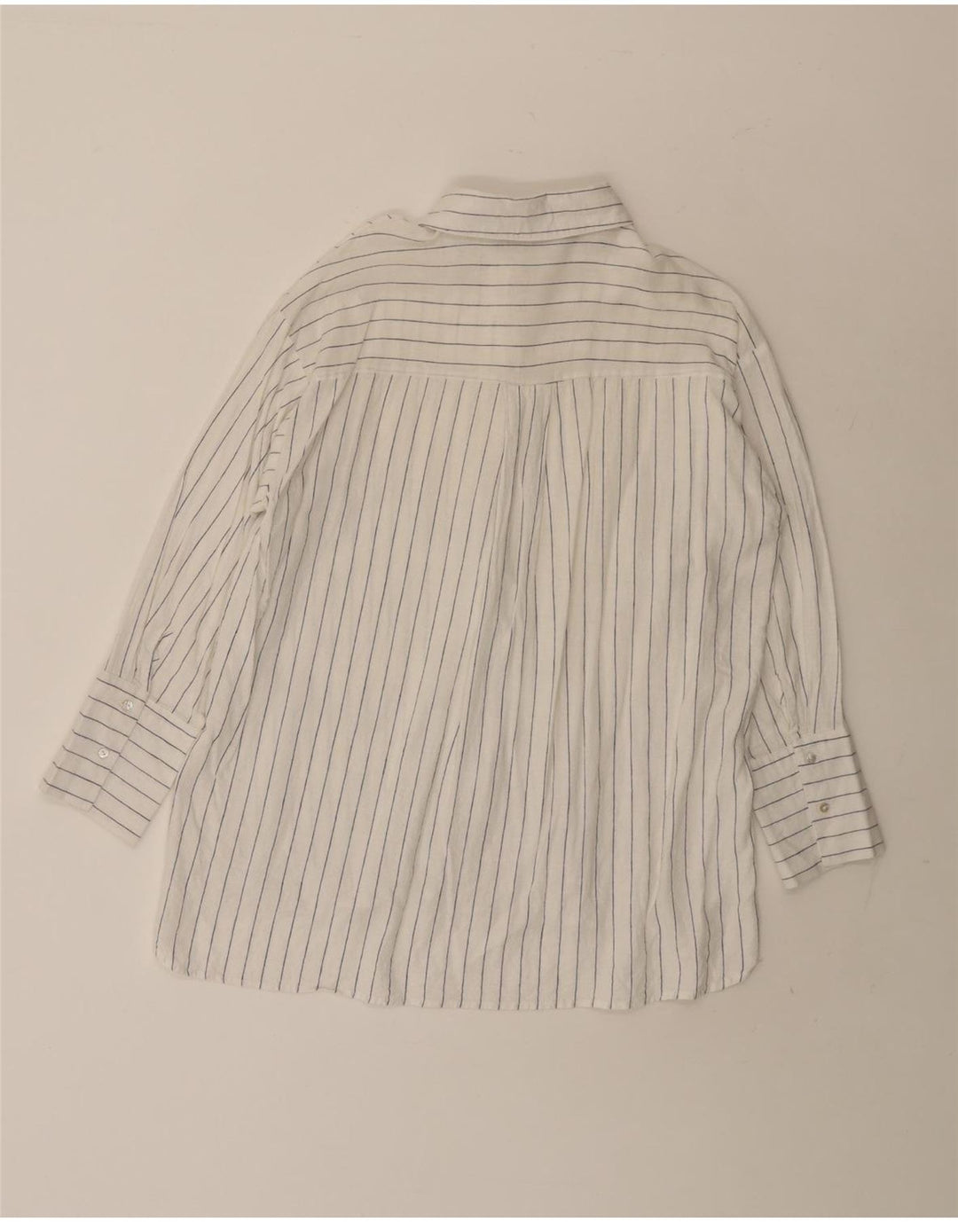 Camicia oversize lunga da donna Zara UK 10 piccolo gessato bianco
