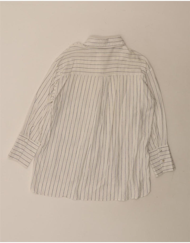 Camicia oversize lunga da donna Zara UK 10 piccolo gessato bianco