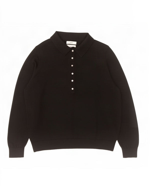 Maglione maglione collo alto da donna Marks & Spencer UK 16 grande nero