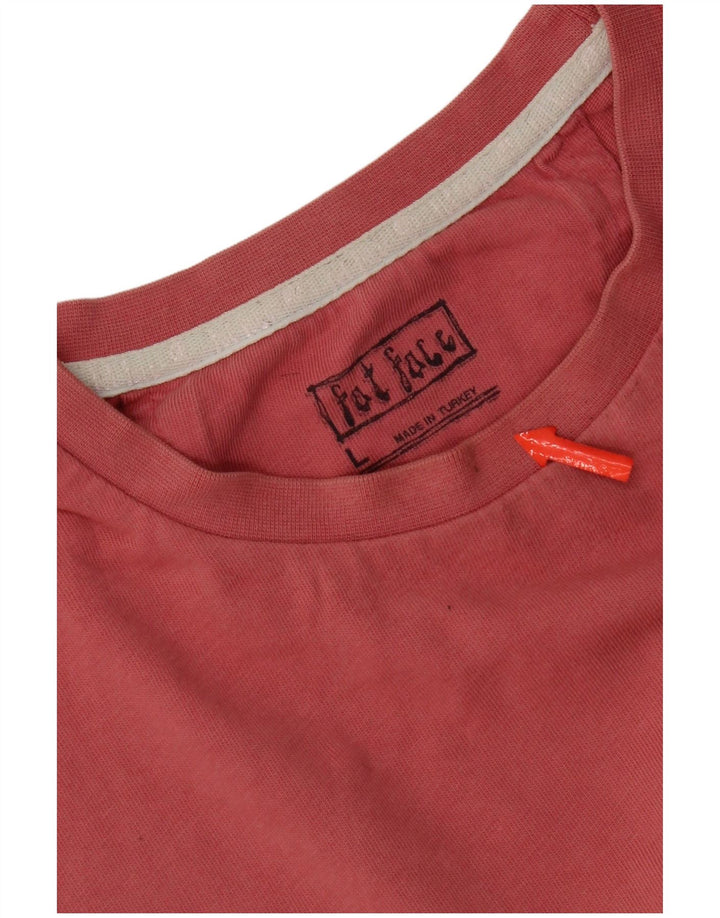T-shirt grafica da uomo Fat Face Top grande in cotone rosa