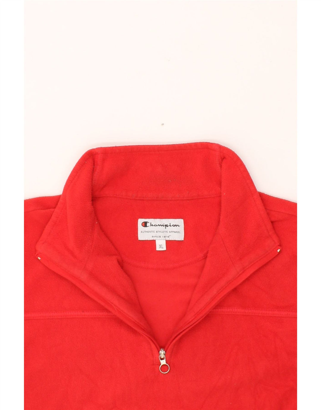 CHAMPION Womens Zip Neck Fleece Jumper UK 18 XL Red Polyester Vintage Champion and Second-Hand Champion from Messina Hembry 