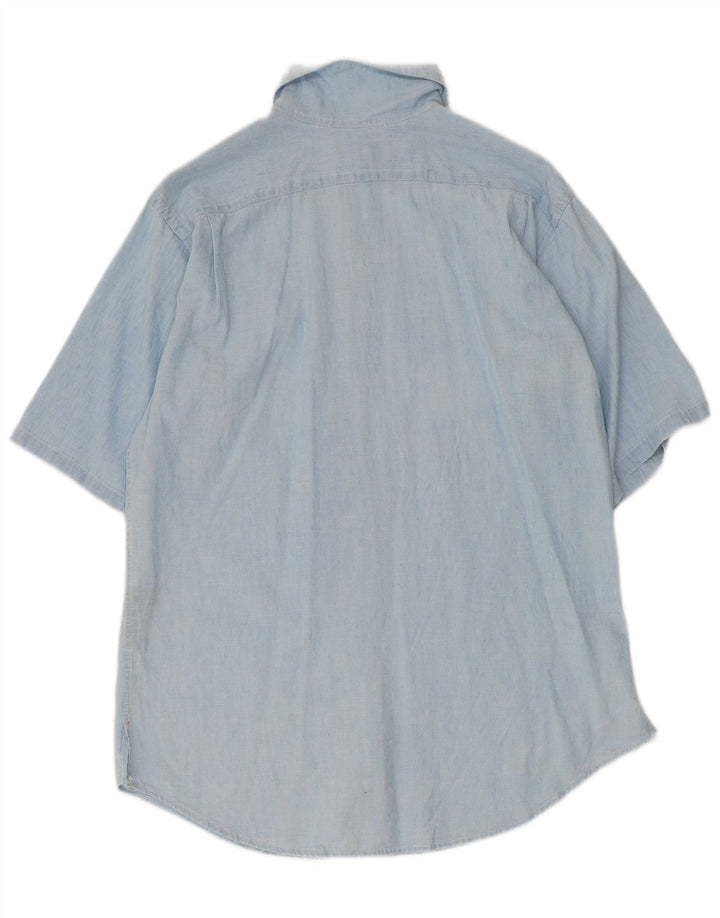 Camicia oversize a maniche corte da donna Ralph Lauren US 4 Small in cotone blu