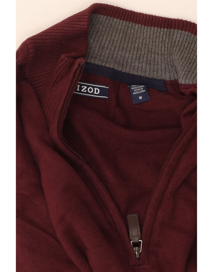 Maglione da uomo con zip e collo IZOD marrone medio