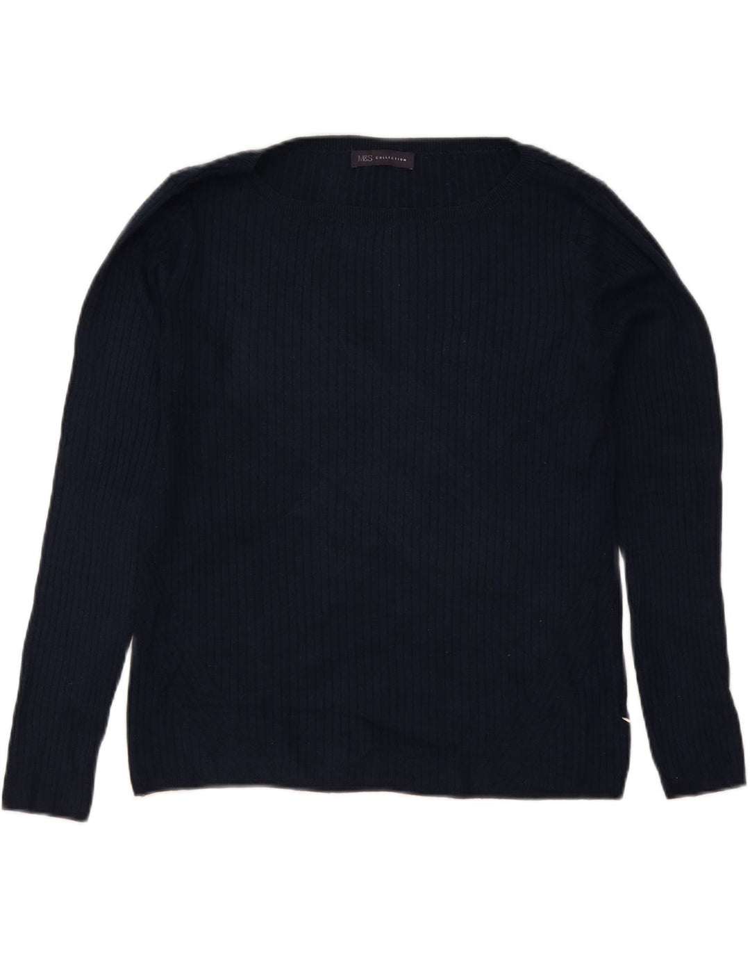 Maglione maglione con scollo a barca da donna Marks & Spencer UK 12 medio blu navy