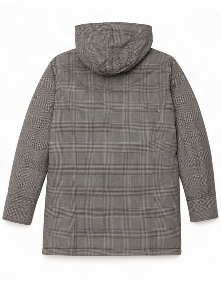 Woolrich Parka da uomo con cappuccio UK 14 cotone pied de poule nero medio