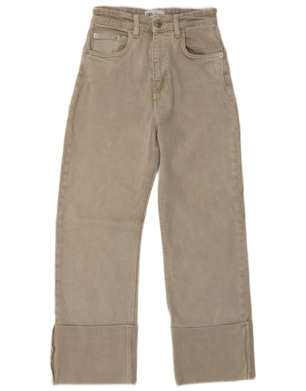 Jeans dritti corti da donna Zara EU 34 2XS W24 L26 Verde