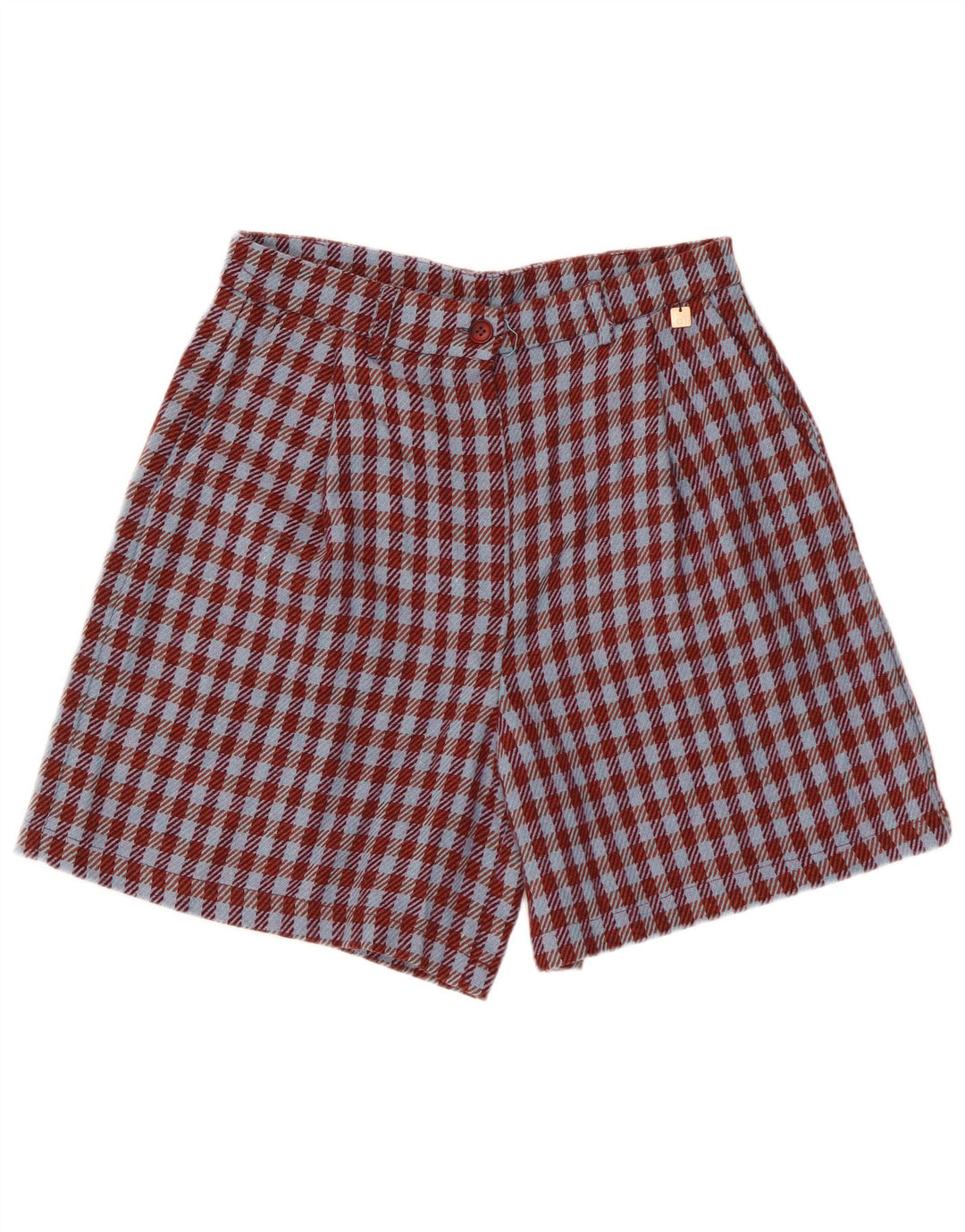 Pantaloncini casual vintage da donna IT 42 medi W28 pied de poule bordeaux