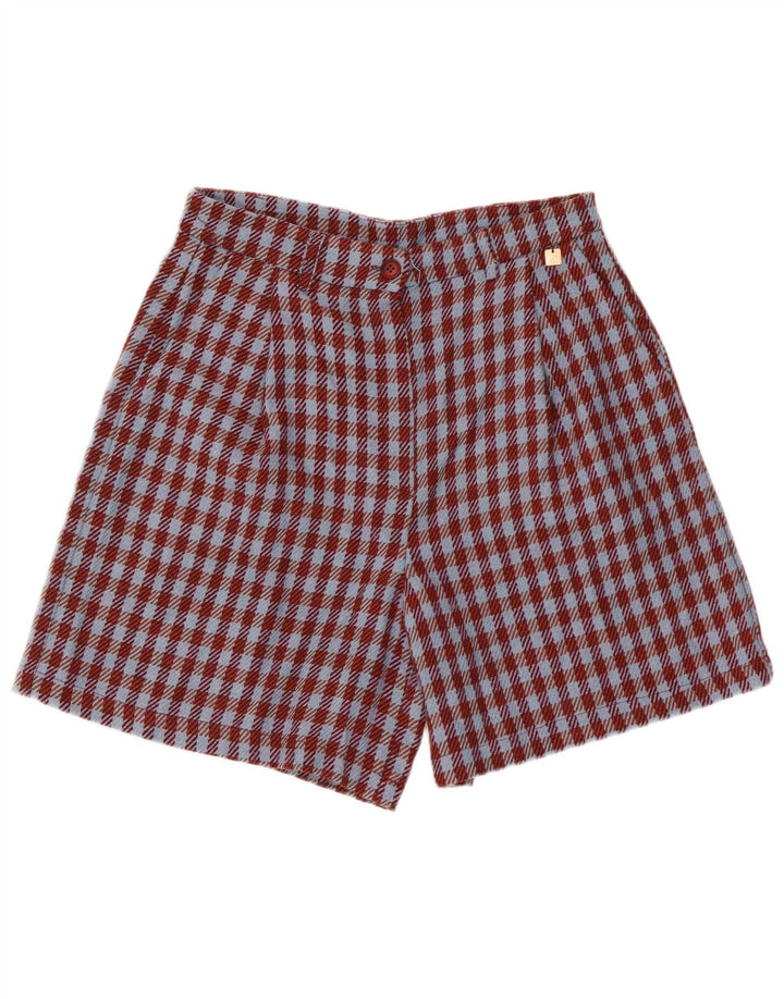 Pantaloncini casual vintage da donna IT 42 medi W28 pied de poule bordeaux