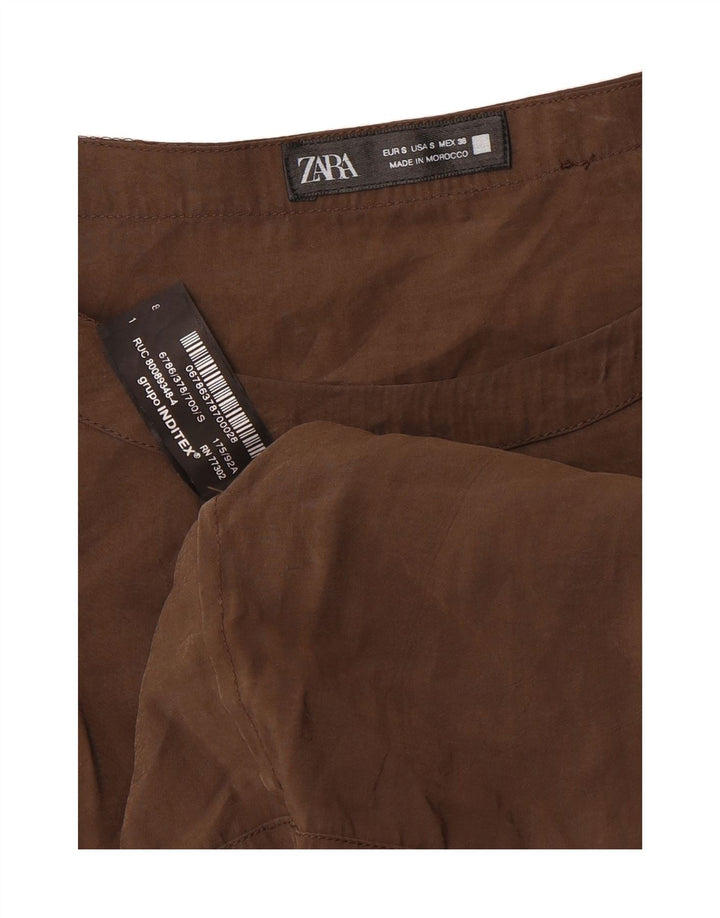 ZARA Womens Oversized Blouse Top UK 10 Small Brown Modal Vintage Zara and Second-Hand Zara from Messina Hembry 
