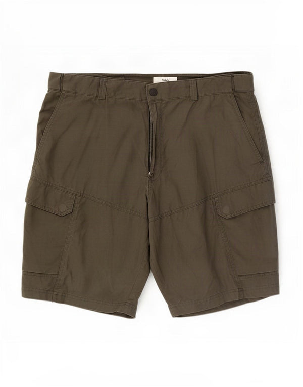 Pantaloncini cargo da uomo Marks & Spencer W40 XL cotone kaki