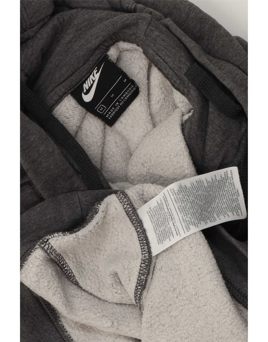 Felpa con cappuccio da uomo Nike in cotone mélange grigio medio