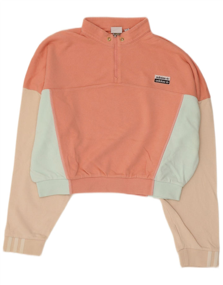 Felpa corta oversize da donna Adidas UK 14 rosa medio