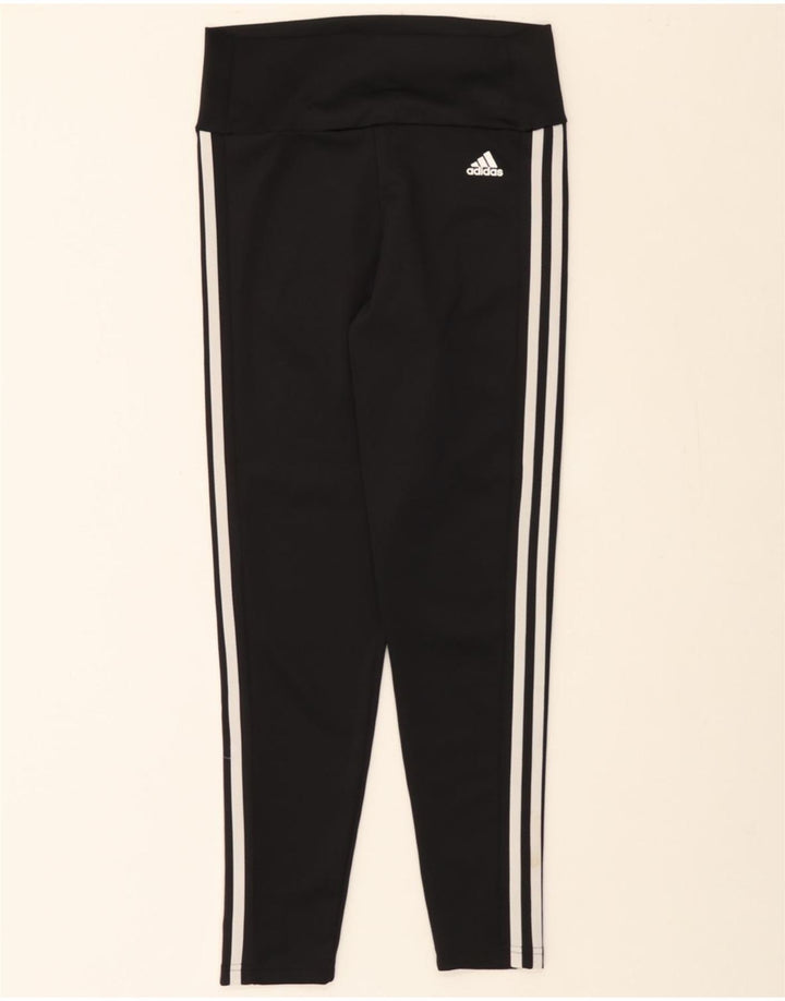 ADIDAS Womens Aeroready Leggings UK 12/14 Medium  Black Polyester Vintage Adidas and Second-Hand Adidas from Messina Hembry 