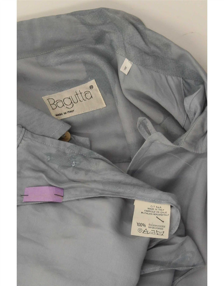 Bagutta Camicia Uomo Manica Corta Fantasia Astratta Viscosa Grigio Medio