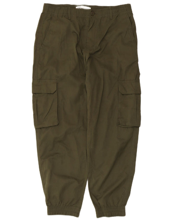 Pantaloni cargo da donna Zara Crop Joggers medi W31 L25 Cachi