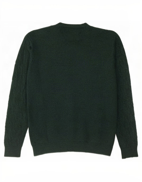 Maglione maglione girocollo da uomo Marks & Spencer grande verde in poliammide