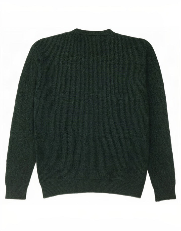 Maglione maglione girocollo da uomo Marks & Spencer grande verde in poliammide