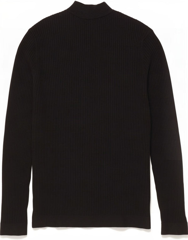 Maglione maglione a collo alto da donna Zara UK 14 grande viscosa nera