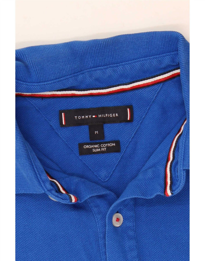 Polo da uomo slim fit Tommy Hilfiger a righe blu medio