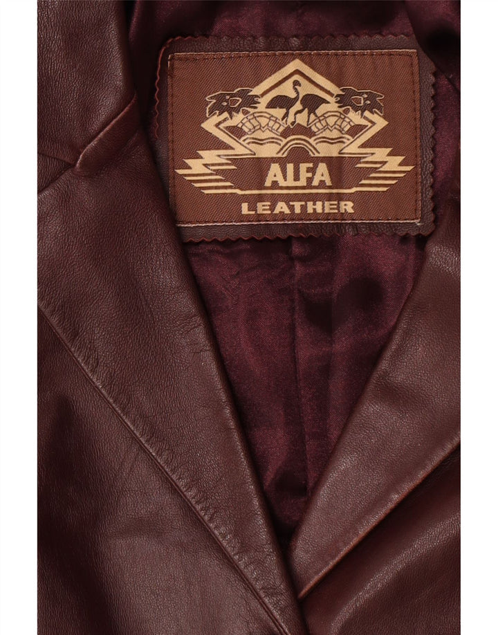 Cappotto in pelle da donna Alfa UK 10 Piccolo in pelle bordeaux