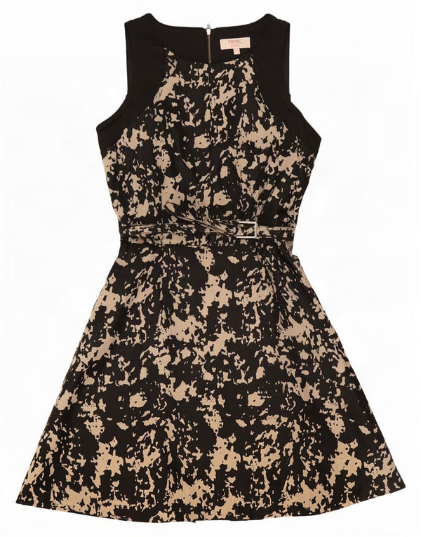 Successivo Abito da donna a trapezio senza maniche Petite UK 8 Piccola stampa animalier nera