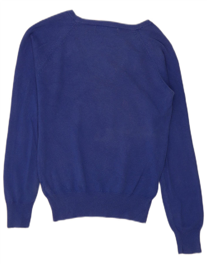 Maglione Zara da donna con scollo a V UK 10 piccolo blu