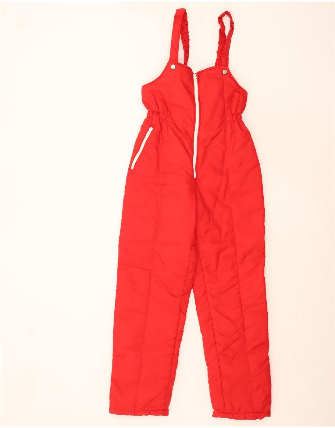 Tuta da sci senza maniche da donna vintage UK 12 rossa media