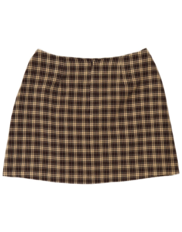 Minigonna da donna Dorothy Perkins UK 16 Large W32 Poliestere a quadri marrone