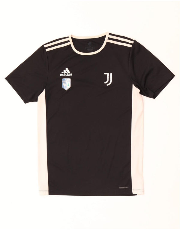 Adidas Uomo Juventus T-shirt grafica Top Small Nero Colourblock Poliestere