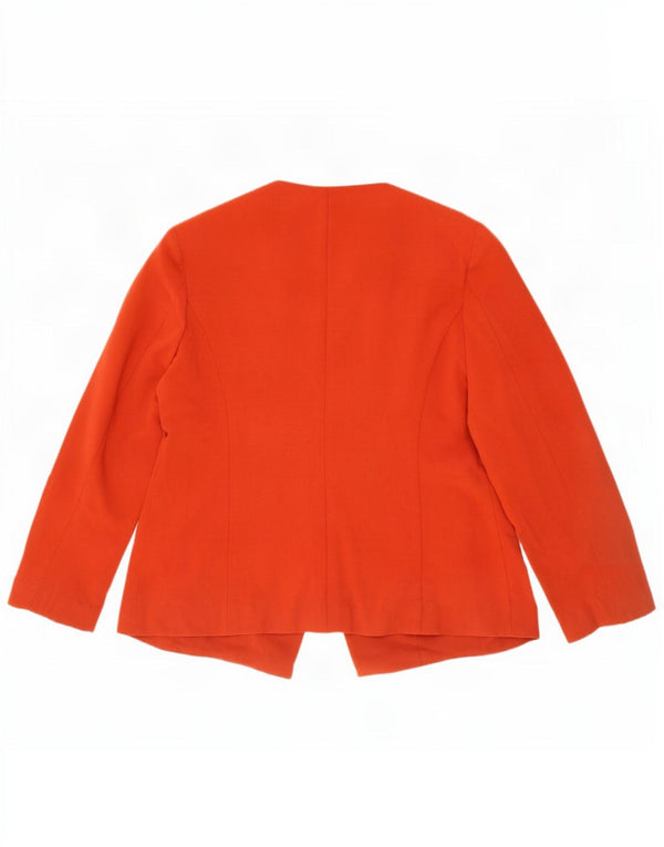 Giacca Marks & Spencer da donna Open Blazer UK 16 Large Arancione Poliestere