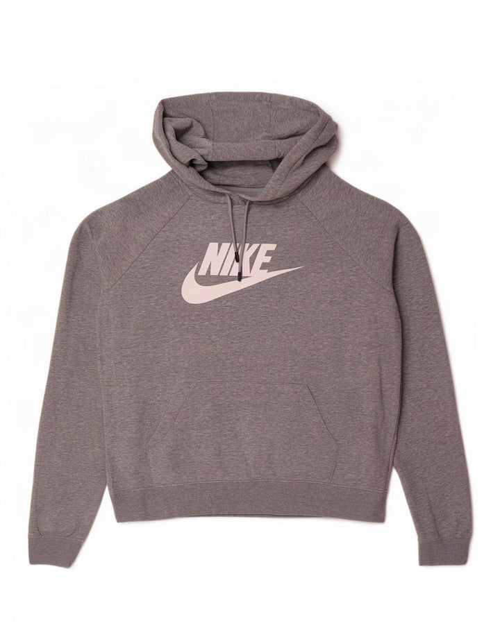 Felpa con cappuccio grafica Nike da donna UK 14 Grigio medio