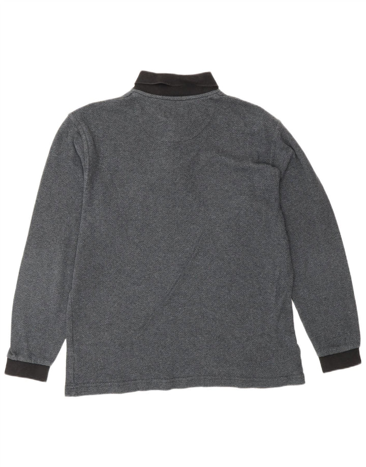 Polo da uomo a maniche lunghe LOUIS FERAUD in cotone grigio medio