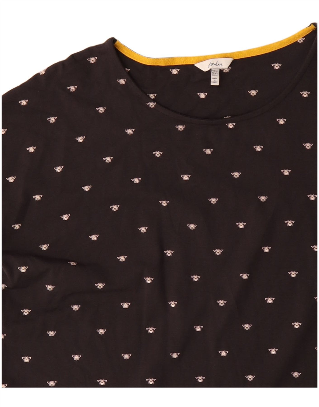 JOULES Abito T-shirt oversize da donna con motivo astratto UK 14 Large Nero