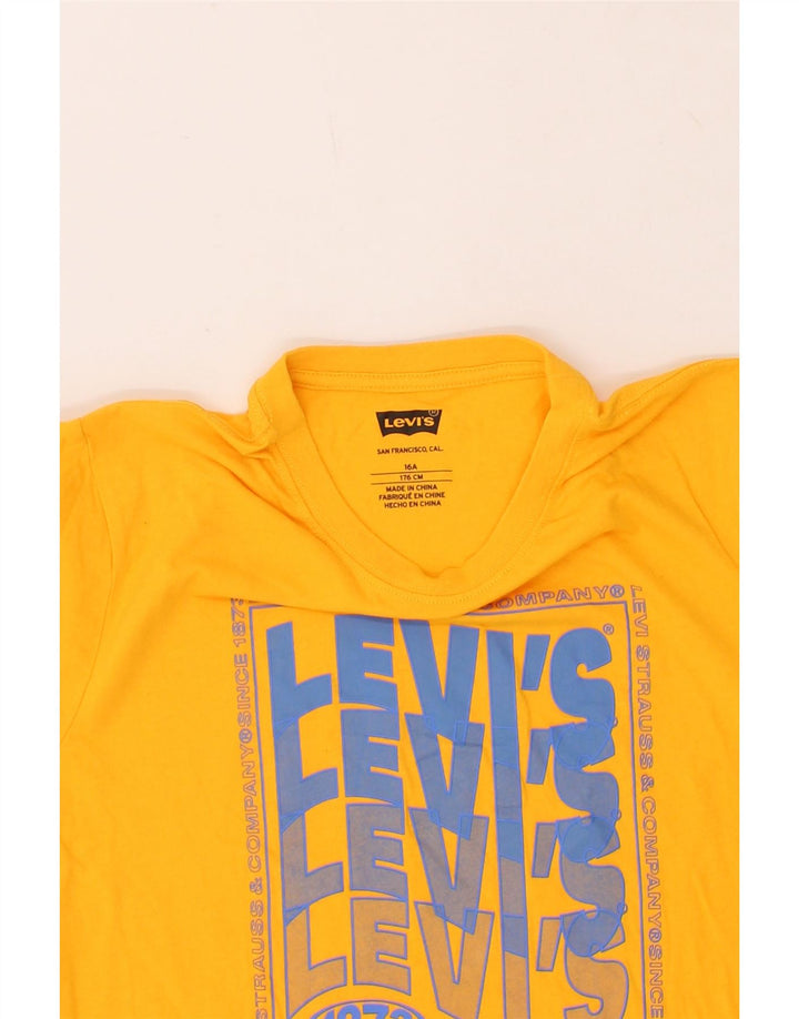 LEVI'S Boys Graphic T-Shirt Top 15-16 Years Yellow Cotton Vintage Levi's and Second-Hand Levi's from Messina Hembry 
